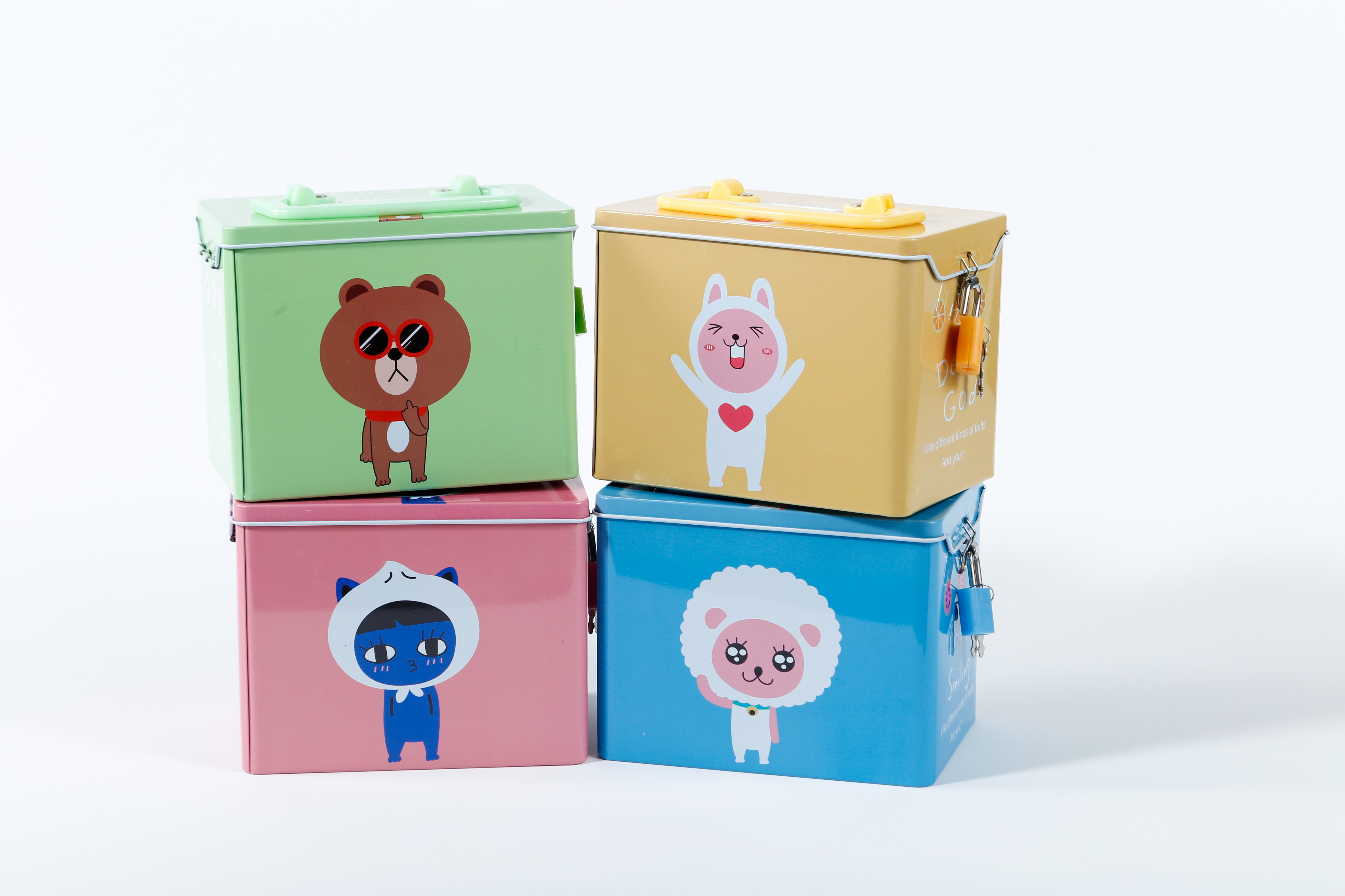  新品卡通玩具收納盒兒童禮物馬口鐵罐創意禮品存錢儲蓄罐